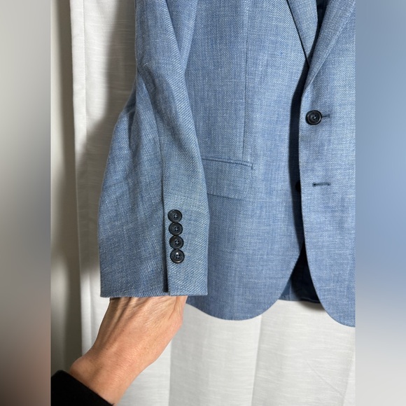 J.Hilburn Light Blue Tailored Men’s Suit – Modern Fit Wedding Business Formal - Picture 6 of 17